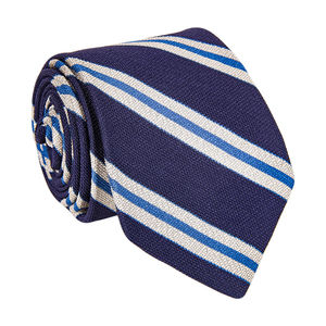 MATTABISH BLUE & GRAY STRIPED TIE | MENS